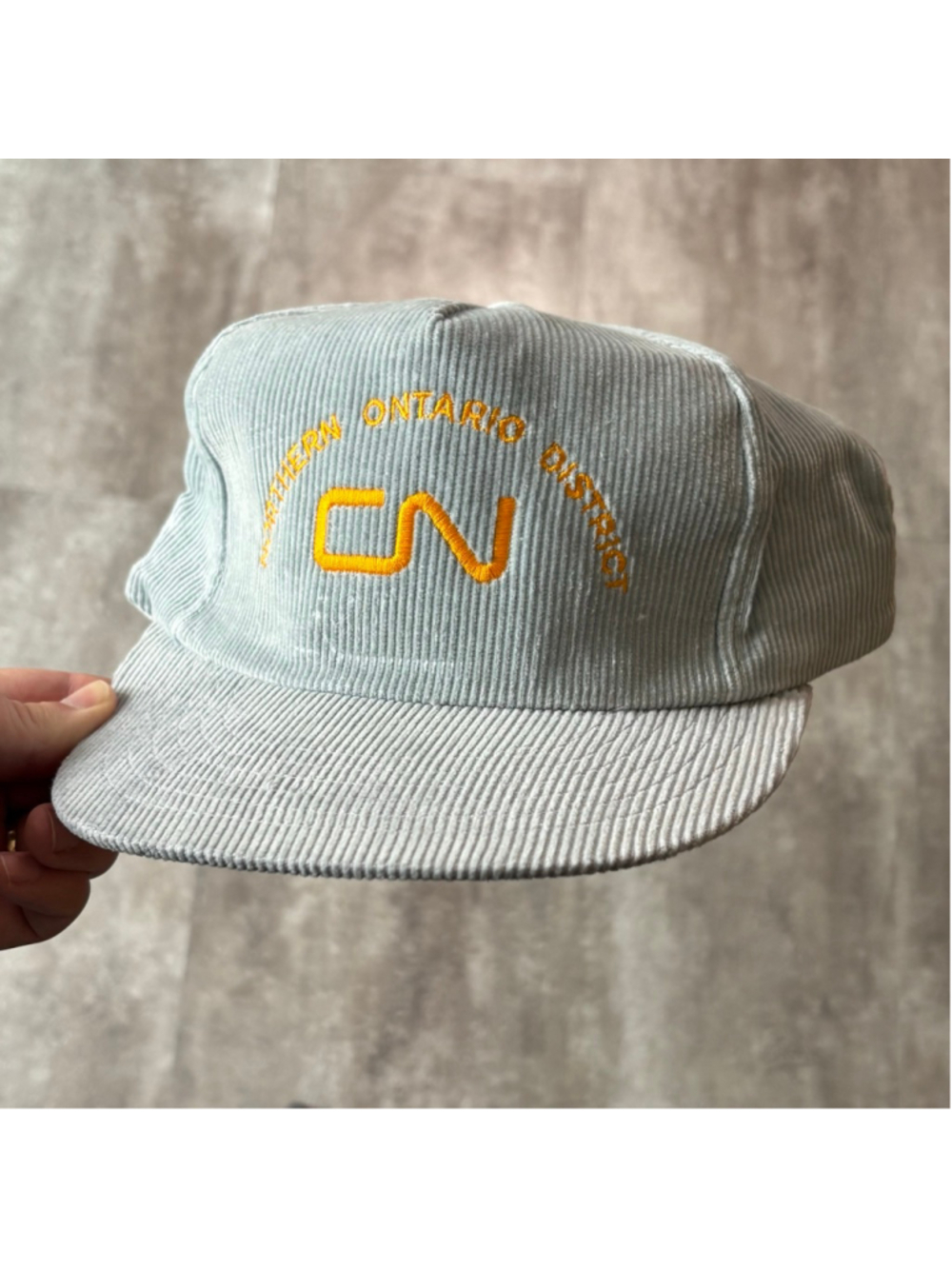 Vintage CN Rail Northern District Corduroy SnapBack Hat